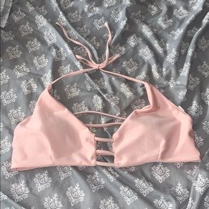 Blush Pink Padded Strappy Bikini Top